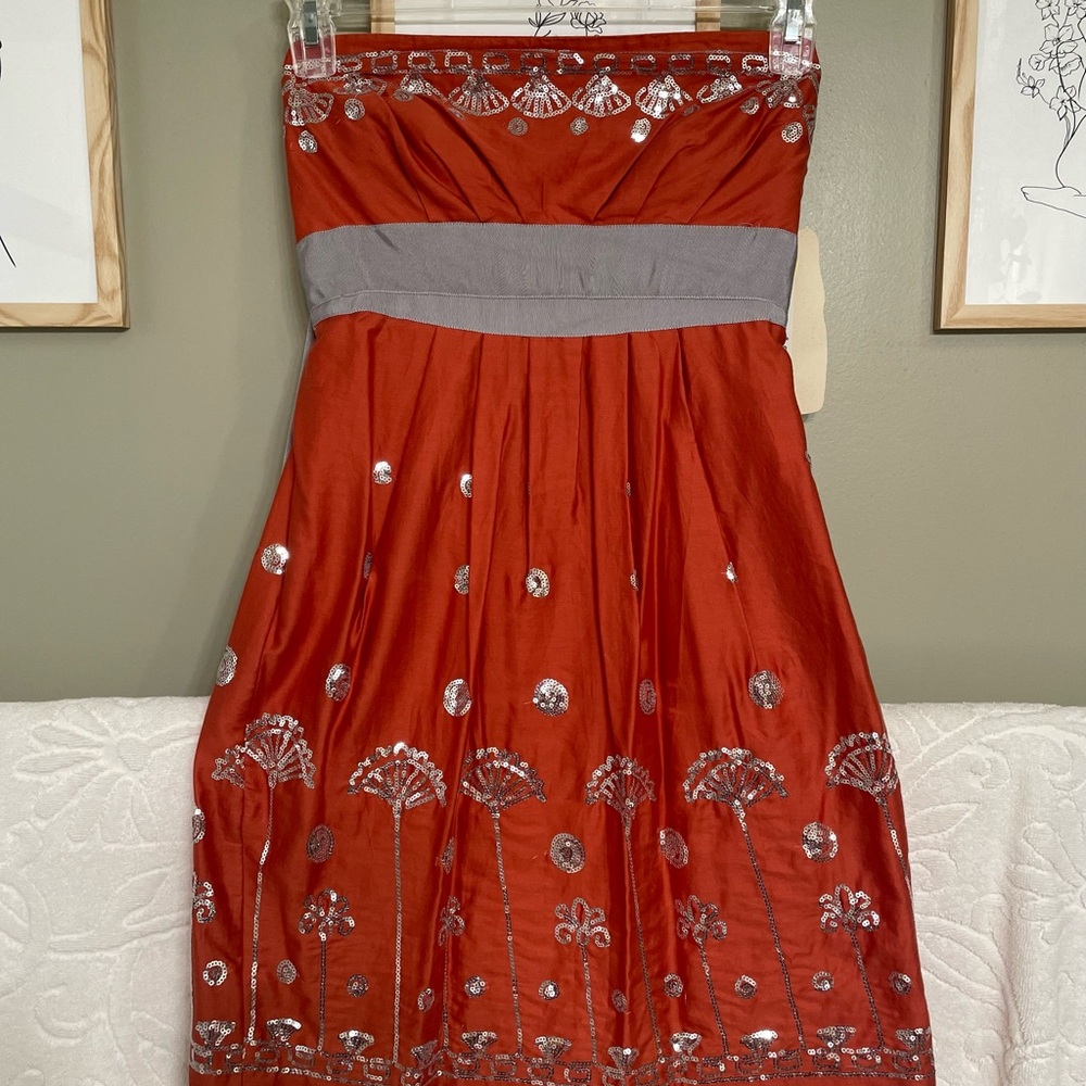 Chelsea & Violet Red Strapless Sundress Cocktail